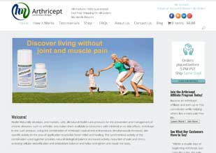 image of Arthricept home page